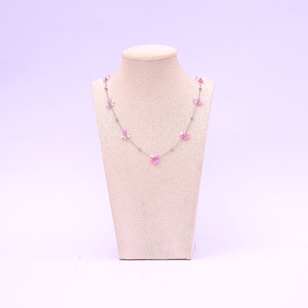 Blooming Beads Necklace Red Gold