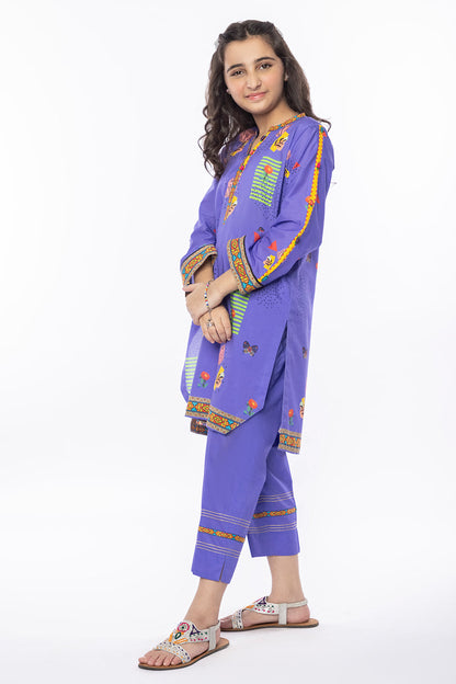 2Pcs Printed Lawn Suit Blue SKU: MAC-022