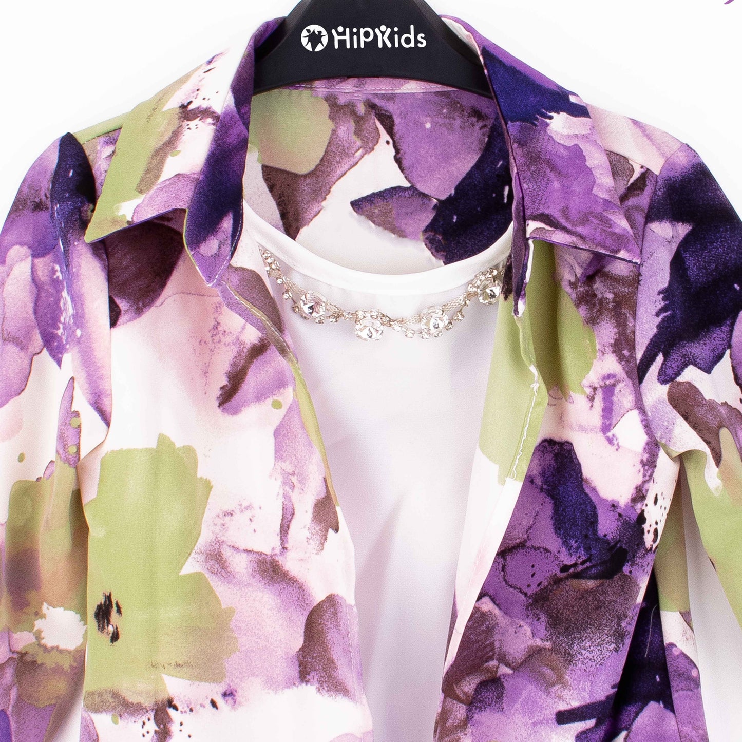 Baby Girl Purple Flower Print Chiffon Top
