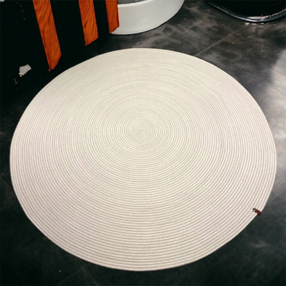 Cotton Rope Round Rug  Minimalist Area Rug for Living Room, Bedroom, or Office - 28inches