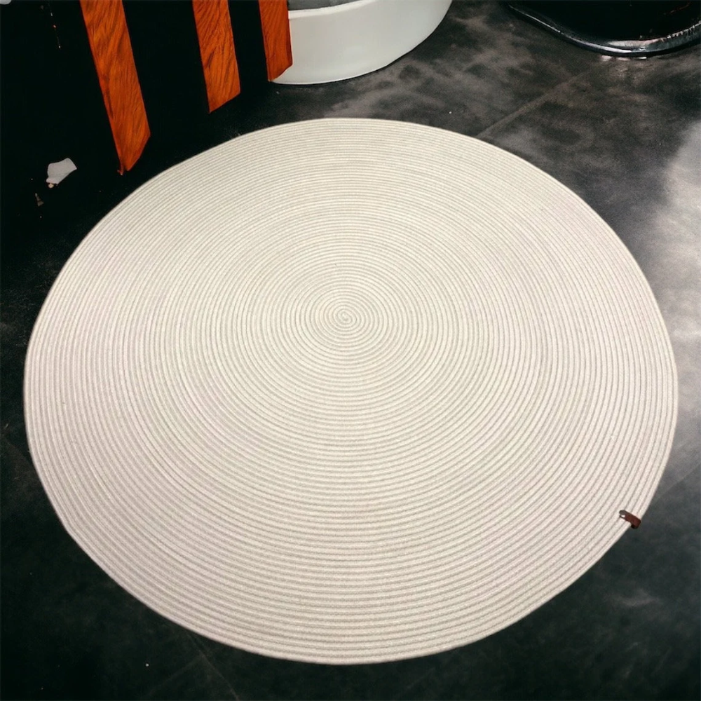 Cotton Rope Round Rug  Minimalist Area Rug for Living Room, Bedroom, or Office - 35inches