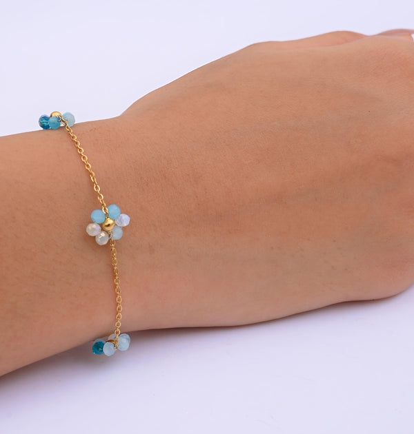 Blooming Beads Bracelet Blue Gold