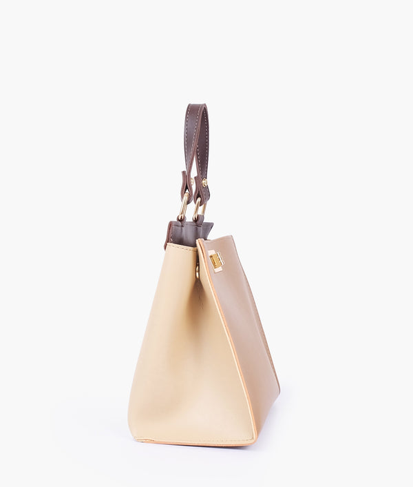 RTW Creation - Coffee front lock top-handle mini bag
