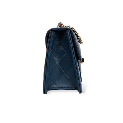 Flora Quilted Crossbody Leather Bag- tanbrown