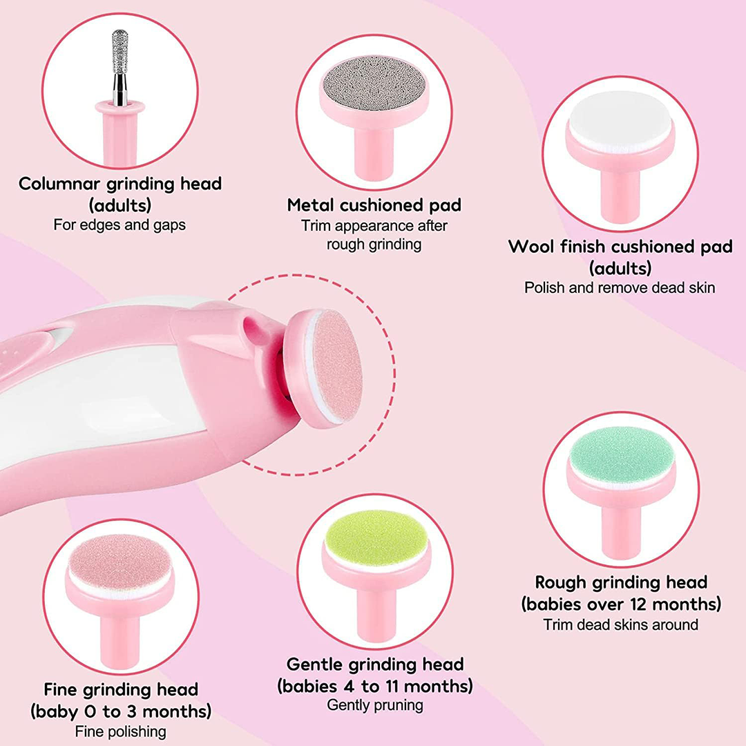Baby Electric Nail Clipper Safe Baby Nail Trimmer Pink
