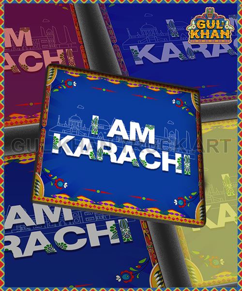 I AM Karachi Printed Coaster Design