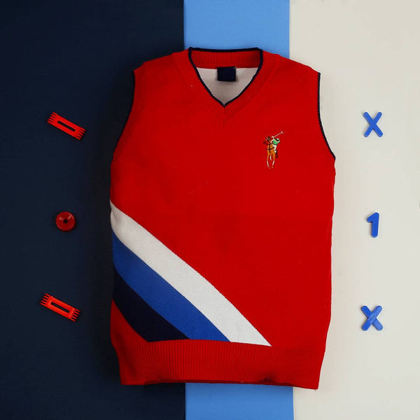 Boy Red polo Sleeveless Sweater