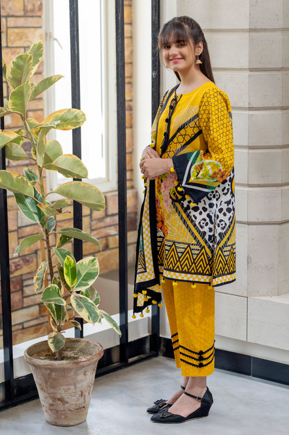 Girls Digital Printed Khaddar 3 Piece SKU: KHW-0006