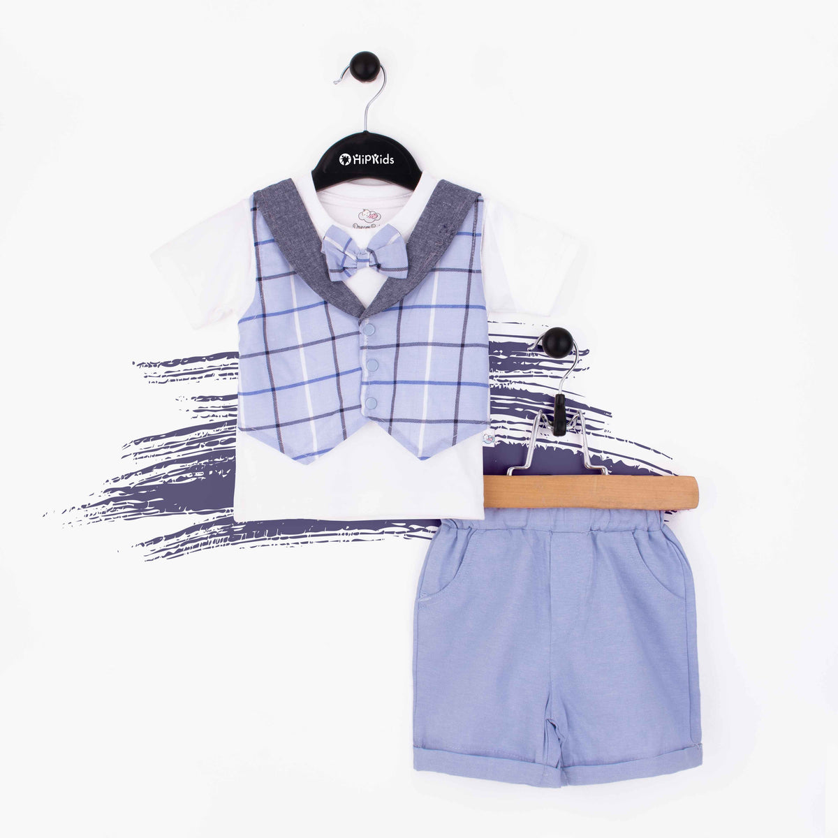 Baby Boy 2 Piece Set Formal Sky / Blue Checked