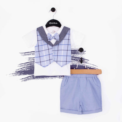 Baby Boy 2 Piece Set Formal Sky / Blue Checked