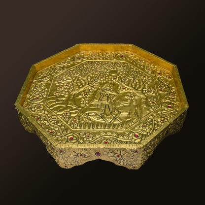 OTTOMAN TRAY LARGE GOLDEN