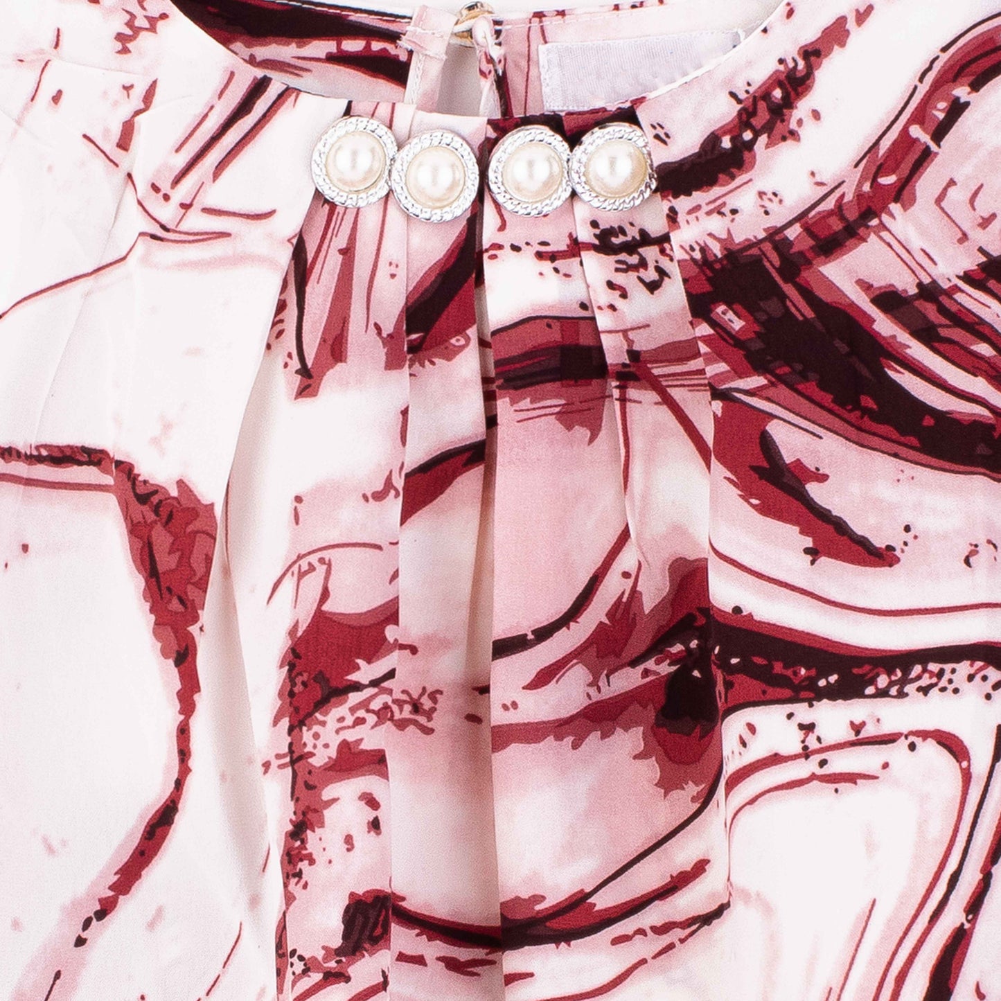 Baby Girl Pink Marble Print Chiffon Top