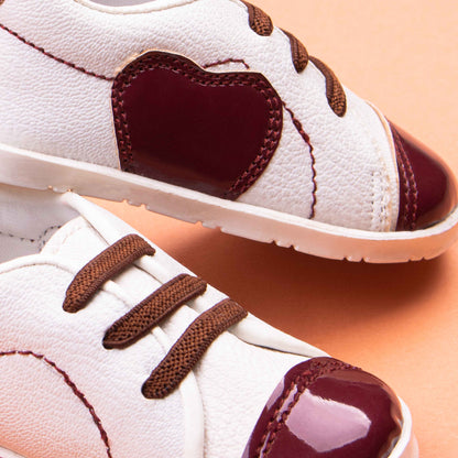 Baby Girl Mahroon Heart Shoes Pre-walker