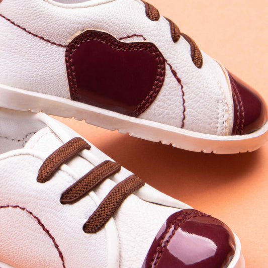 Baby Girl Mahroon Heart Shoes Pre-walker