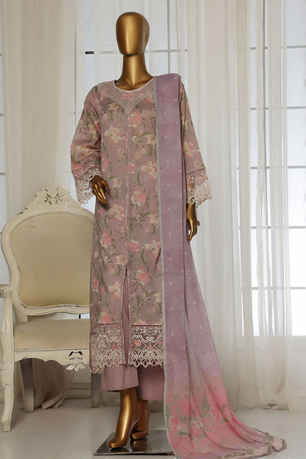 Sada Bahar Stitched 3 Piece Festive Emb Lawn Vol-02 Collection'2025-D-104-Plum