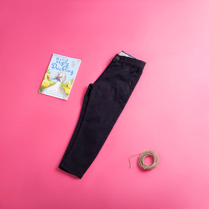 Boys Black Chinos Pant