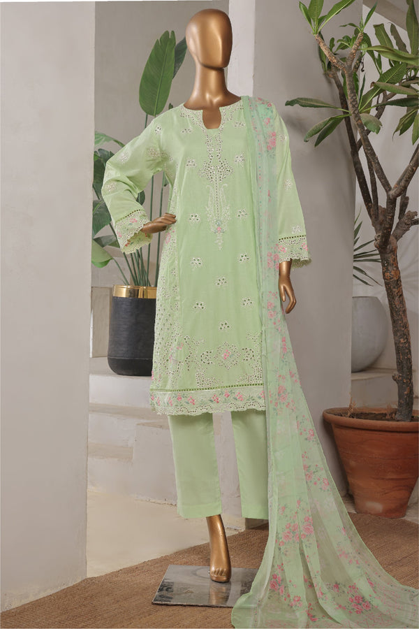 Bin Saeed Stitched 3 Piece Plain Lawn Vol-01 Collection'2025-LF-2276-Pista