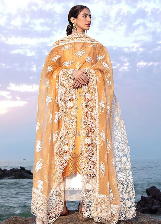 Mohsin Naveed Ranjha Embroidered Lawn Suits Unstitched 3 Piece MNR24DS MFL-013 Nargis ka Phool - Summer Collection