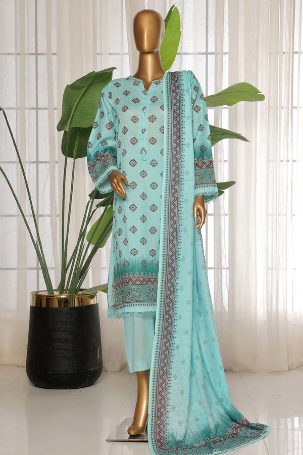 Sada Bahar Stitched 3 Piece Printed Lawn Vol-03 Collection'2025-PR-342-Ferozi
