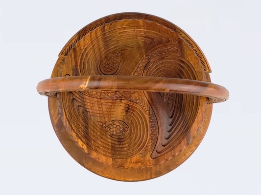 Wooden Dry Fruit Basket Hand Carved 4 portion
