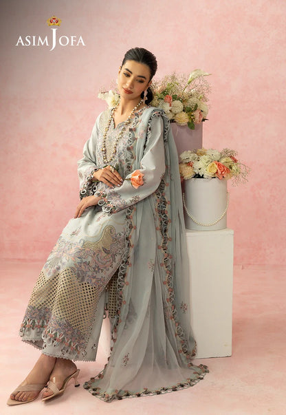 AJULW-01 Embroidered Lawn Unstitched 3 Pcs