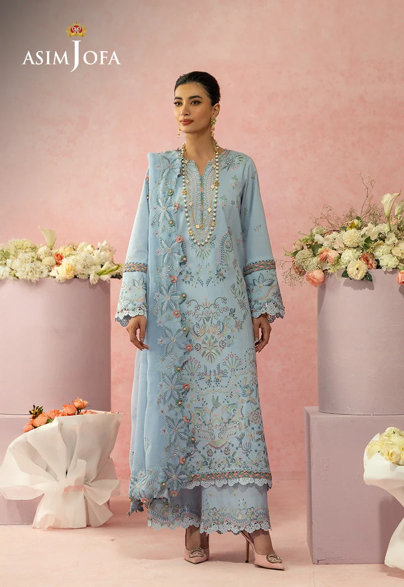 AJULW-10 Embroidered Lawn Unstitched 3 Pcs