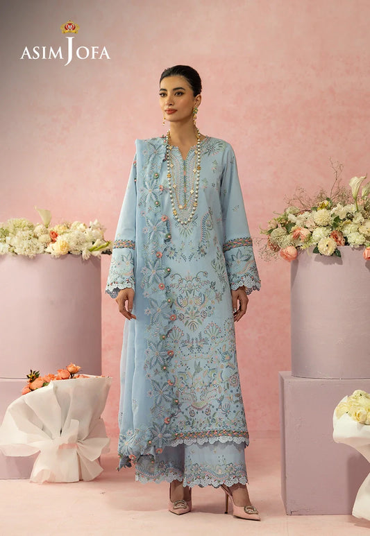 AJULW-10 Embroidered Lawn Unstitched 3 Pcs