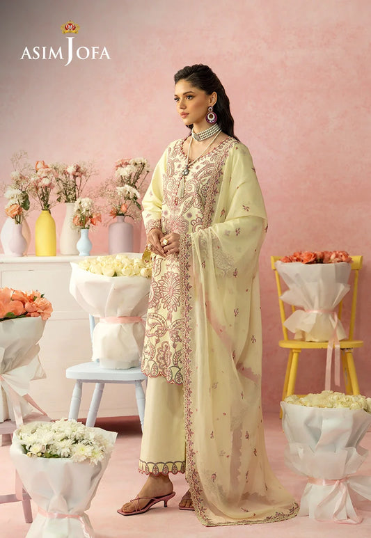 AJULW-09 Embroidered Lawn Unstitched 3 Pcs
