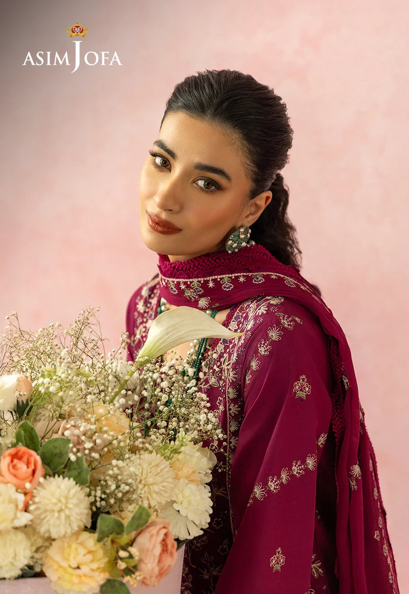 AJULW-02 Embroidered Lawn Unstitched 3 Pcs