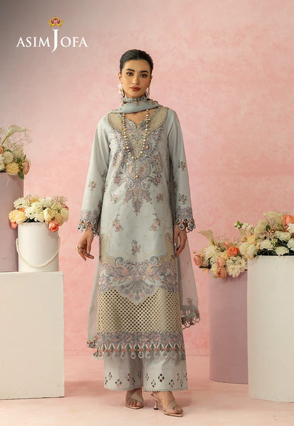 AJULW-01 Embroidered Lawn Unstitched 3 Pcs