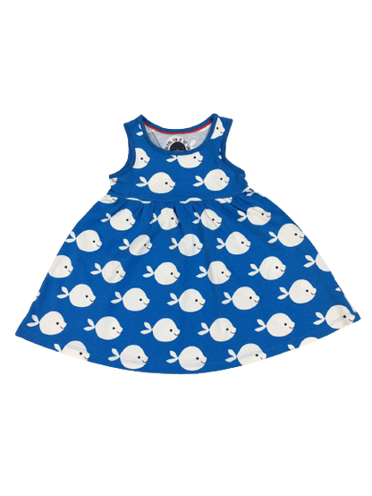Blue White Fish Print Frock