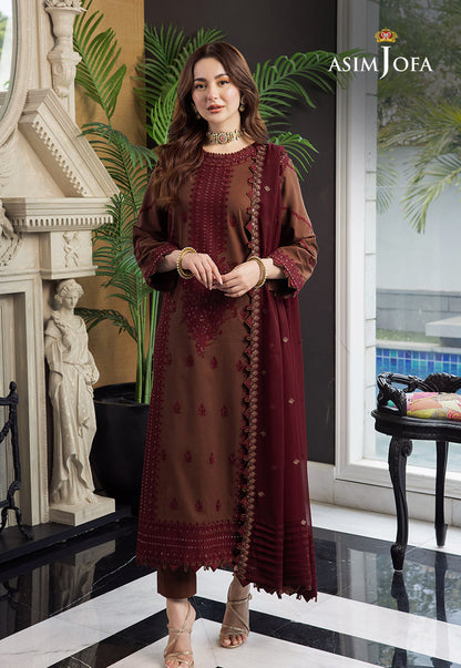 AJRN-14 EMBROIDERED LAWN SILK 3 PCS