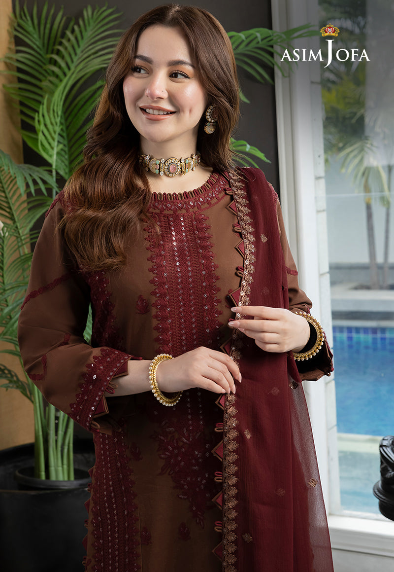 AJRN-14 EMBROIDERED LAWN SILK 3 PCS