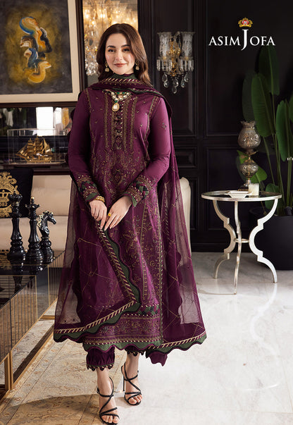 AJRN-04 EMBROIDERED LAWN SILK 3 PCS