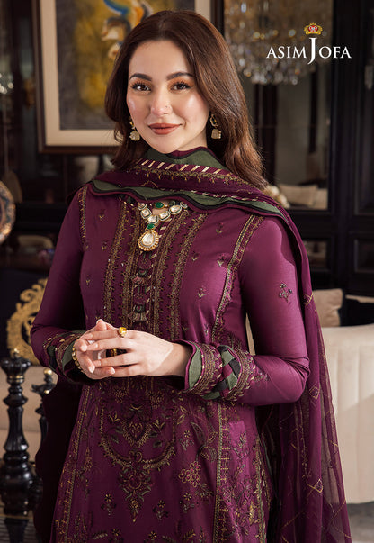 AJRN-04 EMBROIDERED LAWN SILK 3 PCS