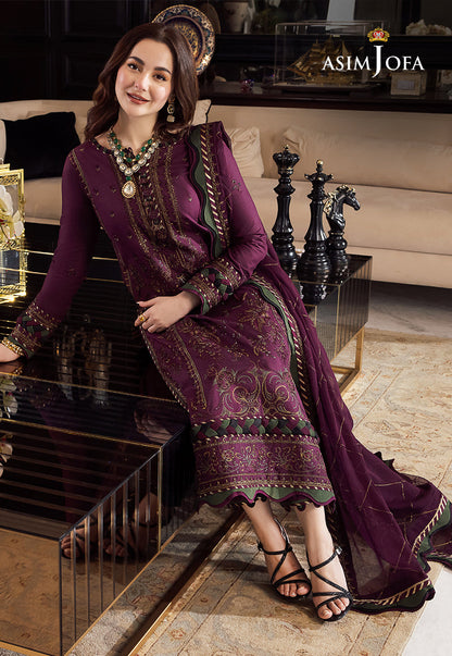 AJRN-04 EMBROIDERED LAWN SILK 3 PCS