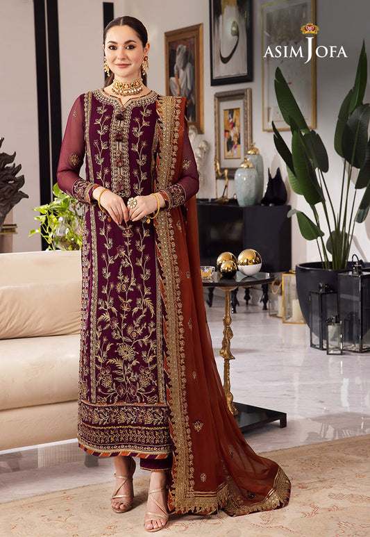 AJRN-23 EMBROIDERED CHIFFON 3 PCS