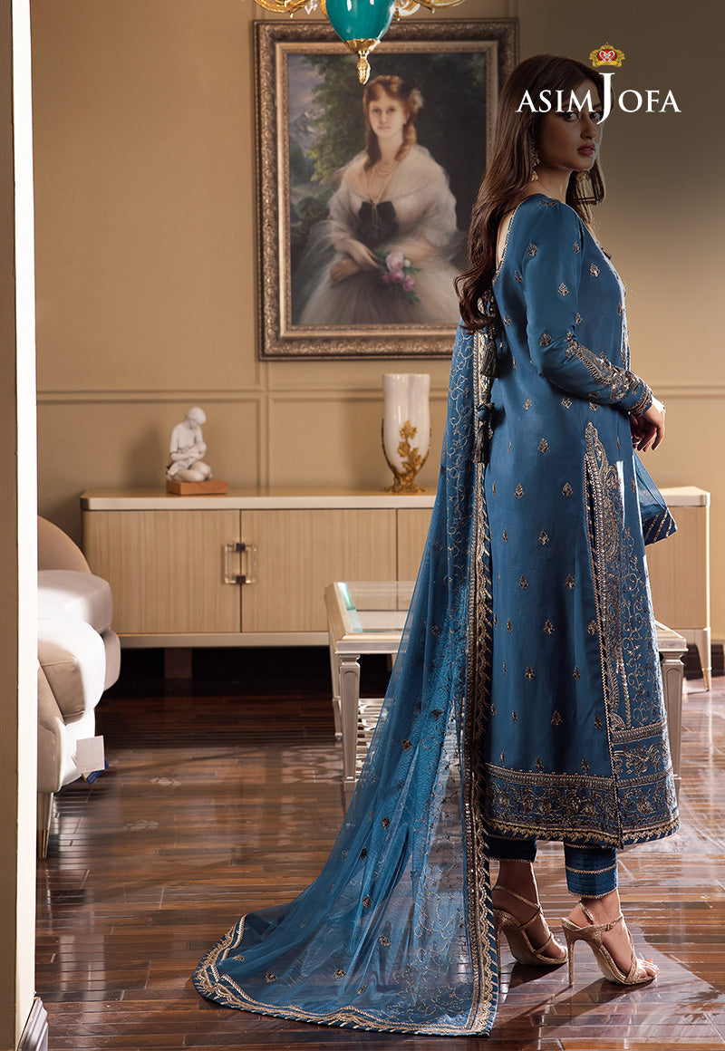 AJRN-21 EMBROIDERED LAWN SILK 3 PCS