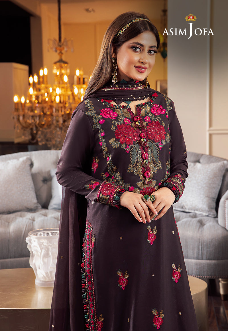 AJRN-12 EMBROIDERED LAWN SILK 3 PCS