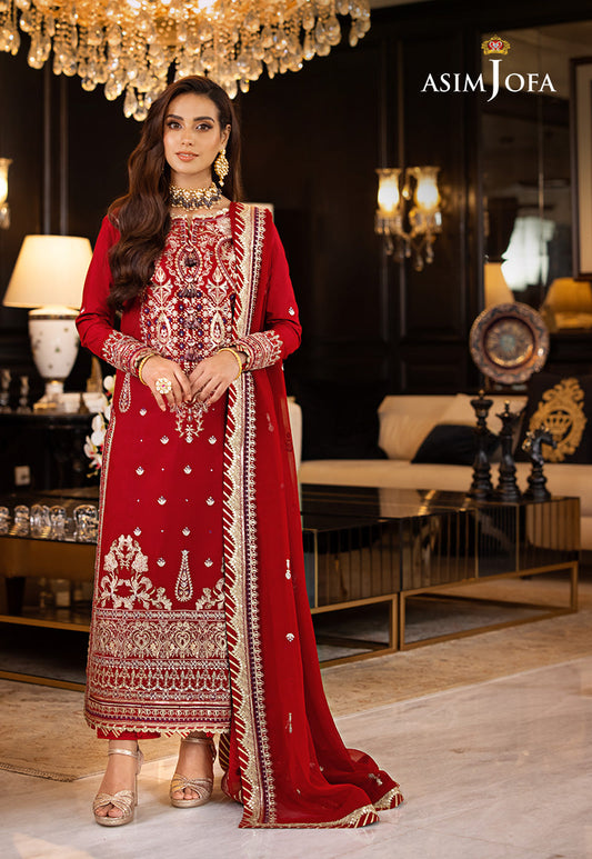 AJRN-26 EMBROIDERED LAWN SILK 3 PCS