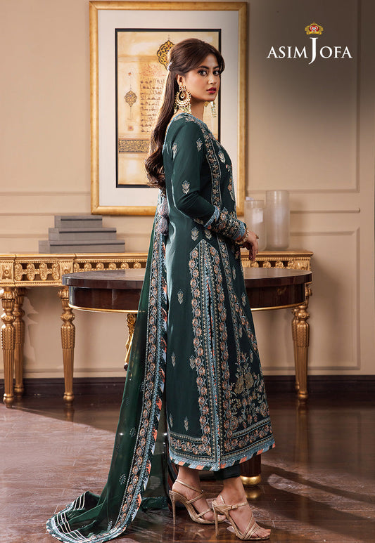 AJRN-27 EMBROIDERED LAWN SILK 3 PCS