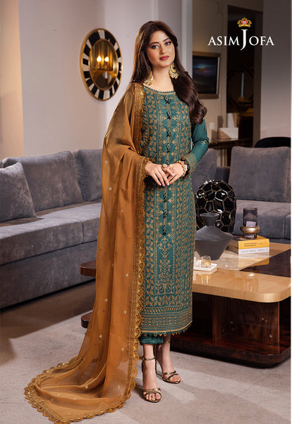 AJRN-11 EMBROIDERED LAWN SILK 3 PCS