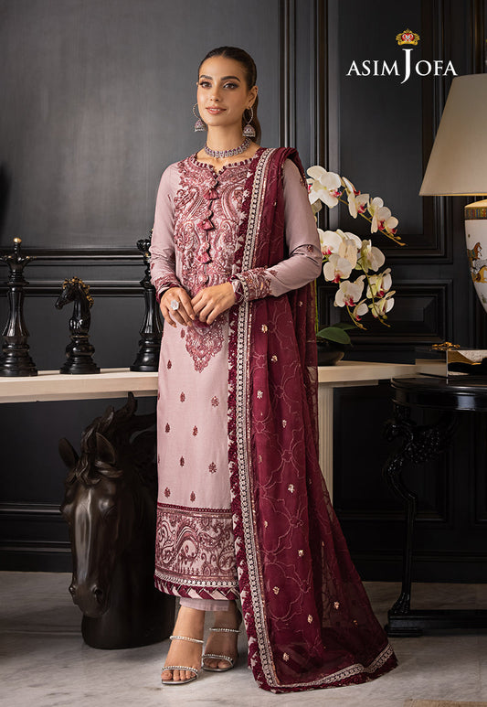 AJRN-06 EMBROIDERED LAWN SILK 3 PCS