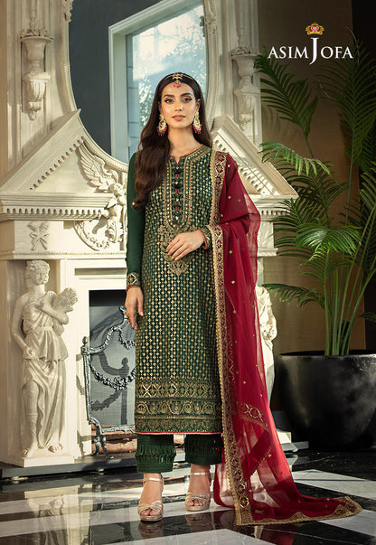 AJRN-08 EMBROIDERED LAWN SILK 3 PCS