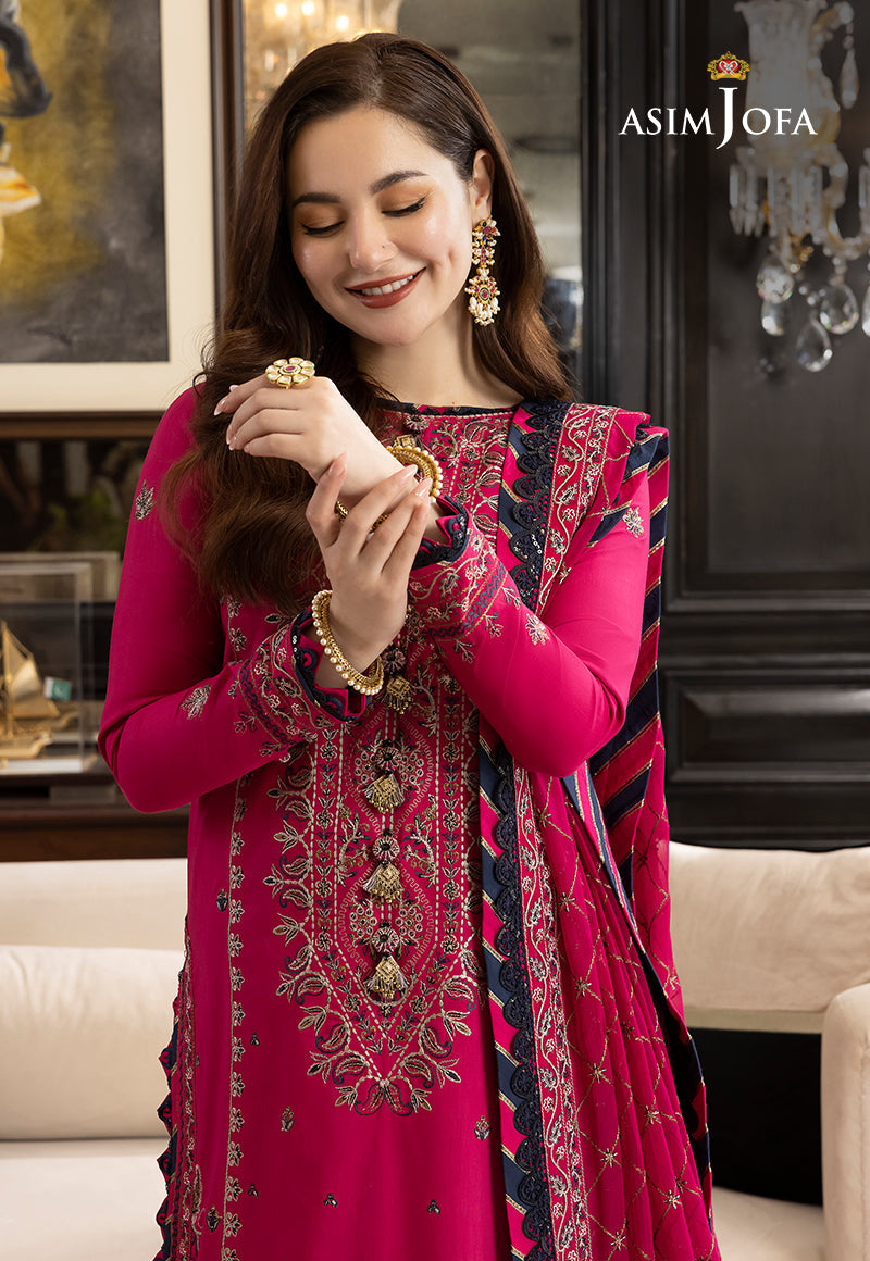 AJRN-30 EMBROIDERED LAWN SILK 3 PCS
