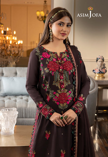 AJRN-12 EMBROIDERED LAWN SILK 3 PCS