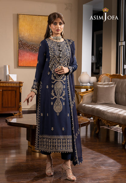 AJRN-16 EMBROIDERED LAWN SILK 3 PCS