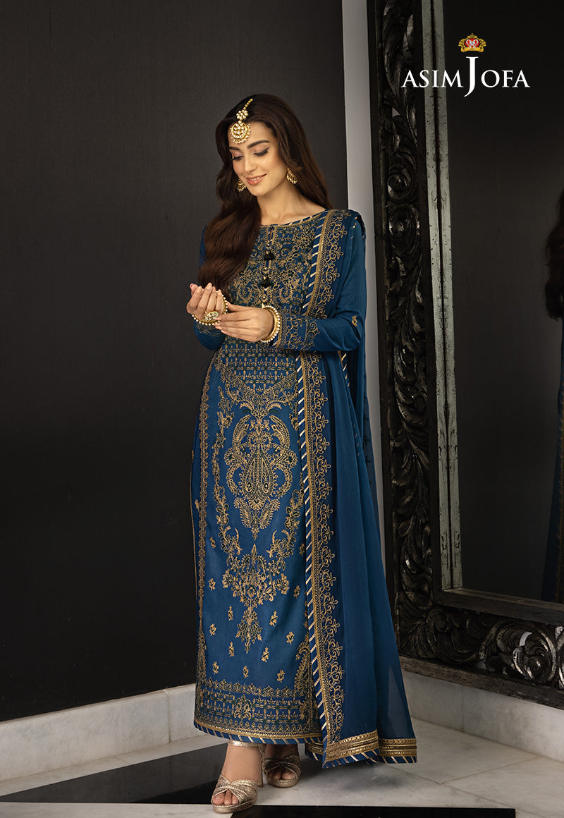 AJRN-17 EMBROIDERED LAWN SILK 3 PCS