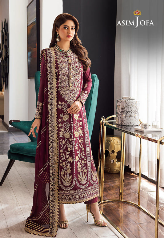 AJRN-25 EMBROIDERED LAWN SILK 3 PCS