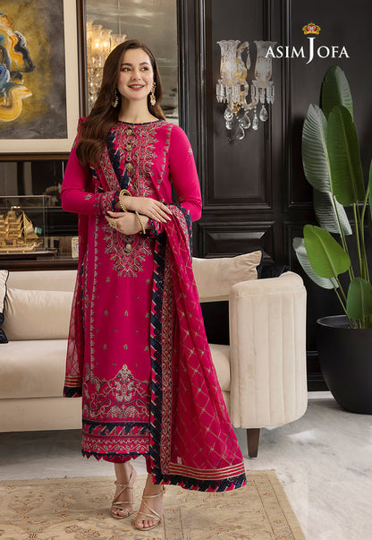 AJRN-30 EMBROIDERED LAWN SILK 3 PCS